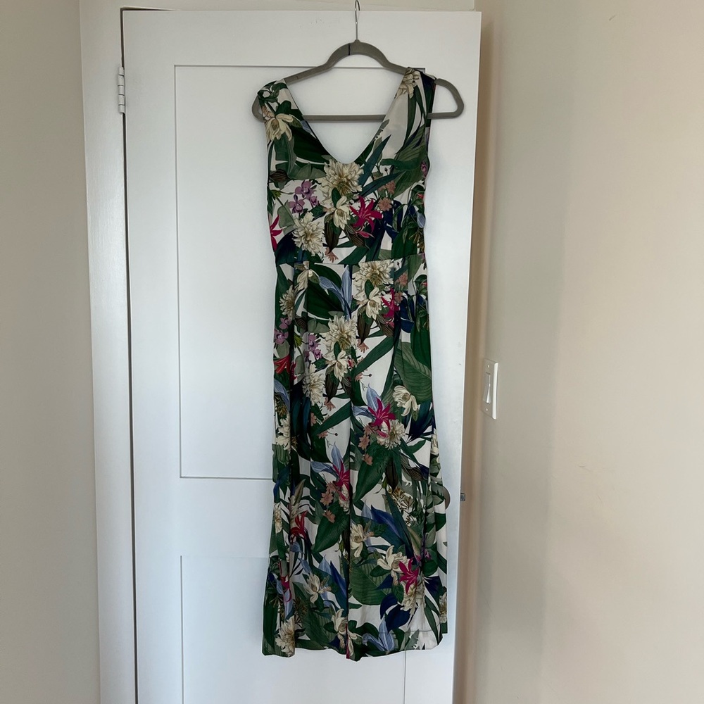 Pink and Black V-Neck Sleeveless Resort Jumpsuit